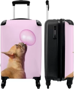 NoBoringSuitcases.com® Kinderkoffer - Hond - Dieren - Kauwgom - Roze - Kinderen - Trolley Kinderen - Past Binnen 55x40x20 Cm En 55x35x25 Cm - Reiskoffer Met Wielen - Koffertje -Reisopslagwinkel 1000x1200 8