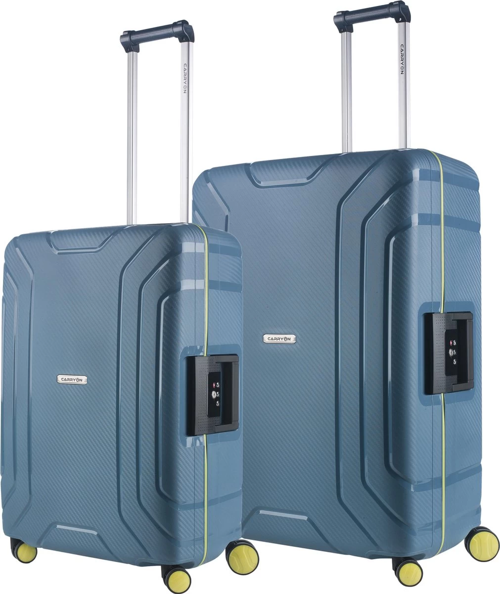 CarryOn Steward Kofferset - 2-delige TSA Trolleyset Met Kliksloten - Dubbele Wielen - Blauw 1 CarryOn Steward Kofferset - 2-delige TSA Trolleyset Met Kliksloten - Dubbele Wielen - Blauw