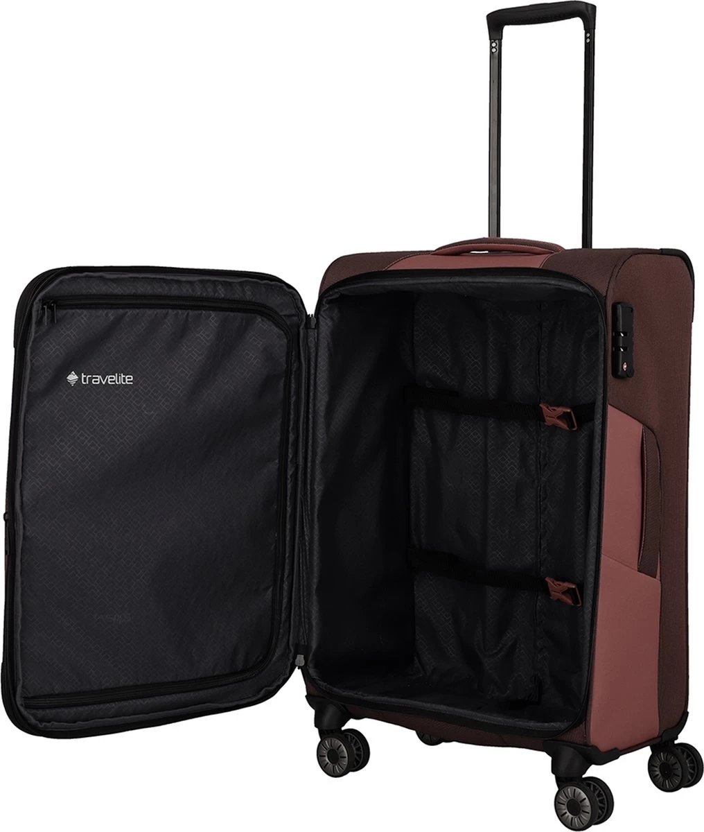 Travelite Zachte Koffer / Trolley / Reiskoffer - Viia - 67 Cm (medium) - Roze 2 Travelite Zachte Koffer / Trolley / Reiskoffer - Viia - 67 Cm (medium) - Roze - Afbeelding 2