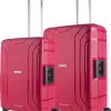 CarryOn Steward Kofferset - 2-delige TSA Trolleyset Met Kliksloten - Dubbele Wielen - Rood