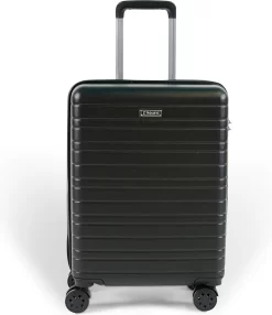 Reisopslagwinkel 18 ©TROLLEYZ - Amsterdam No.9 - Trolley - 55cm Met TSA Slot - Dubbele Wielen - 360° Spinners - 100% ABS - Handbagage Koffer In Night Black