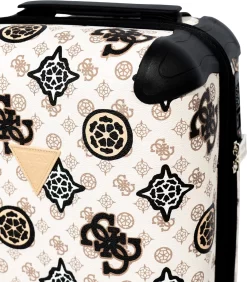 Guess House Party 18 In 4 Wheeler Dames Reiskoffer - Cream Multi Logo 15 Guess House Party 18 In 4 Wheeler Dames Reiskoffer - Cream Multi Logo -Reisopslagwinkel 1052x1200