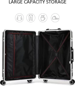 Design Handbagage Reiskoffer 20'', 50.8 Cm Cabinbag, Spinner , Aluminium Magnesium Alloy Frame Koffer, (LIGHT GRIJS) -Reisopslagwinkel 1059x1200 1