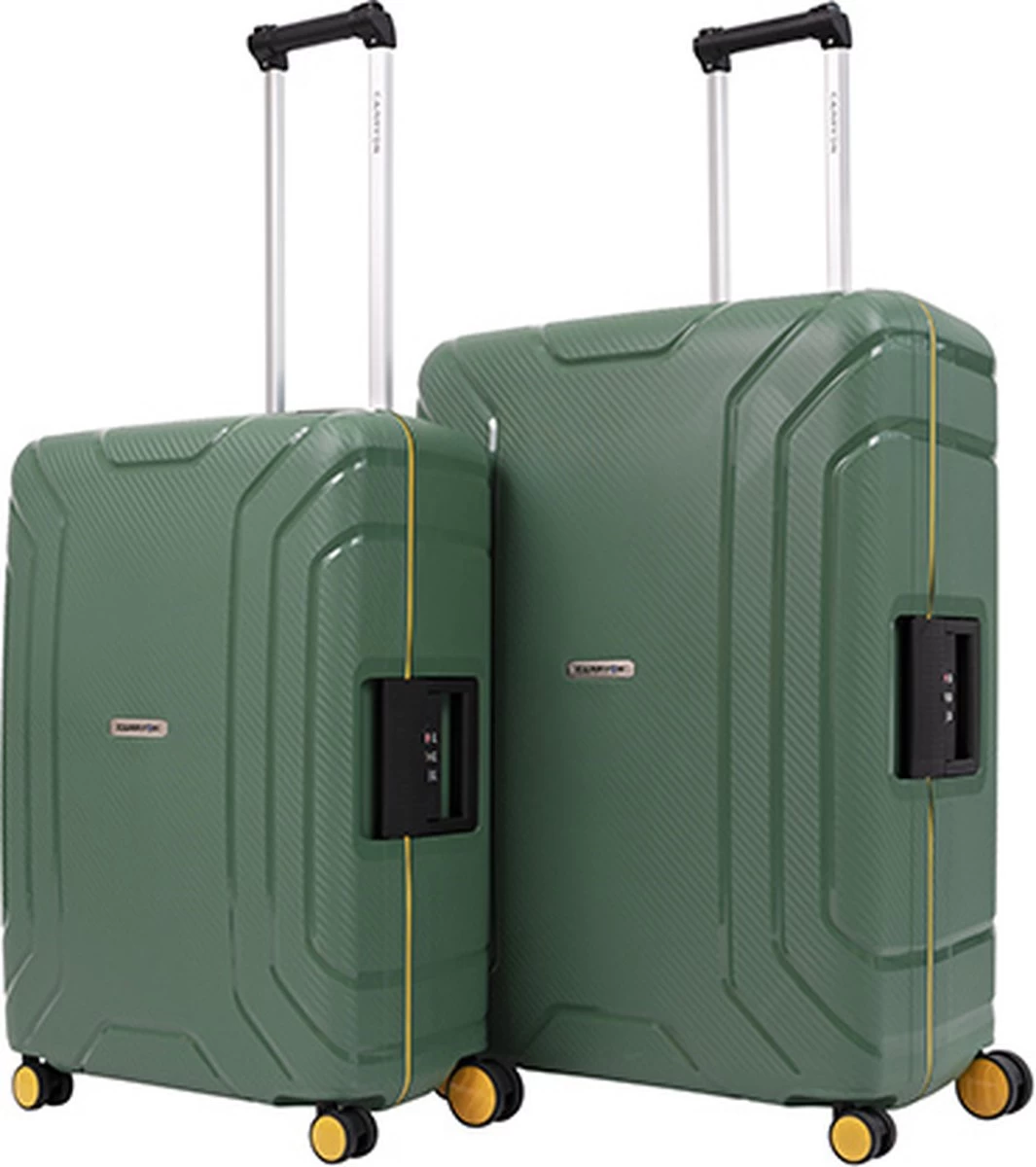 CarryOn Steward Kofferset - 2-delige TSA Trolleyset Met Kliksloten - Dubbele Wielen - Groen 1 CarryOn Steward Kofferset - 2-delige TSA Trolleyset Met Kliksloten - Dubbele Wielen - Groen