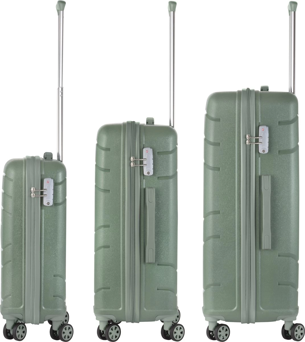 TravelZ Big Bars Kofferset - Trolleyset 3-delig Met TSA-slot - Olijf 5 TravelZ Big Bars Kofferset - Trolleyset 3-delig Met TSA-slot - Olijf - Afbeelding 5