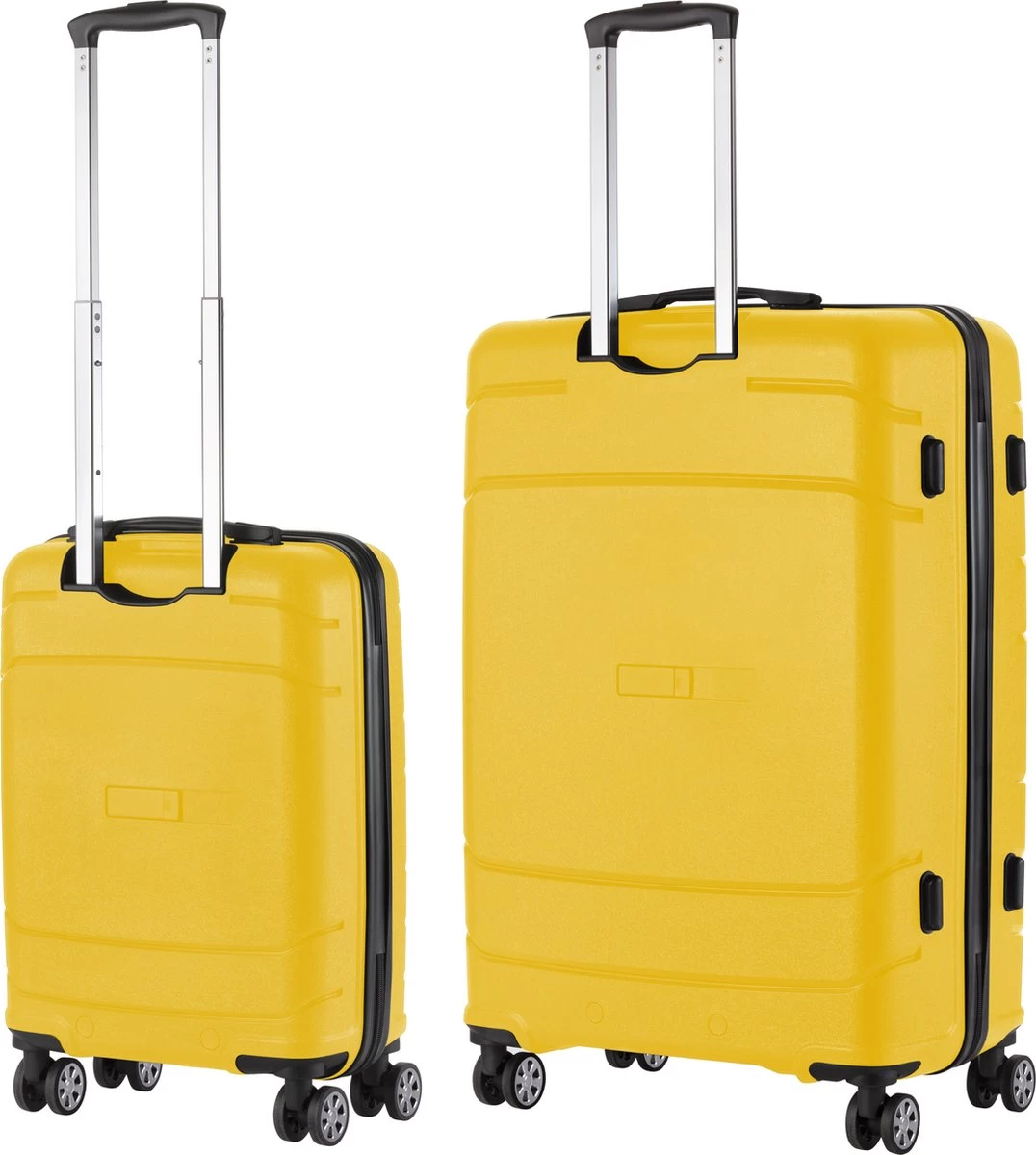 TravelZ Big Bars Kofferset - Trolleyset TSA 2-delig - Handbagage En Groot - Geel 2 TravelZ Big Bars Kofferset - Trolleyset TSA 2-delig - Handbagage En Groot - Geel - Afbeelding 2
