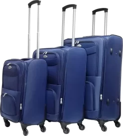 Castillo Travelerz 3 Delige Stoffen Kofferset - Expandable - Blauw