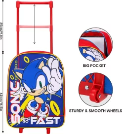 SONIC The Hedgehog Trolley Koffertje Vakantie Logeren Tripjes -Reisopslagwinkel 1089x1200