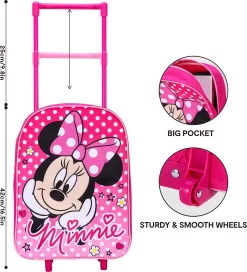 Disney MINNIE MOUSE Polka Dots Trolley Koffertje Vakantie Logeren Tripjes Roze -Reisopslagwinkel 1090x1200 1