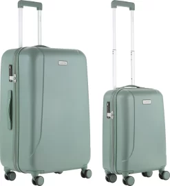 CarryOn Skyhopper Kofferset – TSA Handbagage + Reiskoffer 78cm – Dubbele Wielen - Olijf