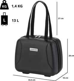 CarryOn Skyhopper Handbagage En Beautycase - 55cm TSA Trolley En Make-up Koffer - Zwart -Reisopslagwinkel 1095x1200 2