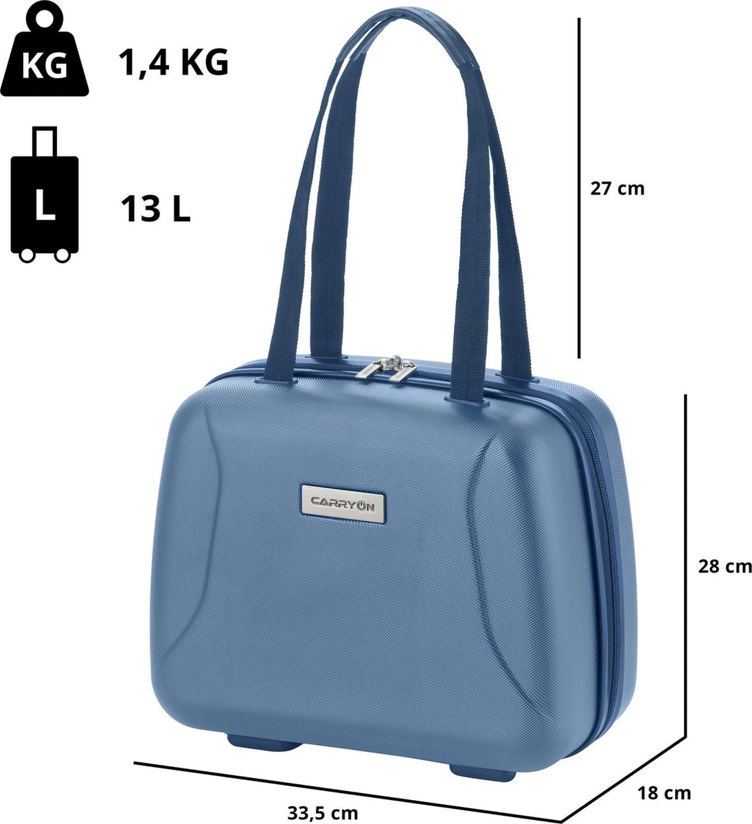 CarryOn Skyhopper Handbagage En Beautycase - 55cm TSA Trolley En Make-up Koffer - Blauw 7 CarryOn Skyhopper Handbagage En Beautycase - 55cm TSA Trolley En Make-up Koffer - Blauw - Afbeelding 7