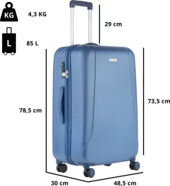 CarryOn Skyhopper Kofferset – TSA Handbagage + Reiskoffer 78cm – Dubbele Wielen - Blauw -Reisopslagwinkel 1096x1200 3