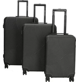 Enrico Benetti Louisville Driedelige Kofferset Hardcase - 39040 - Zwart