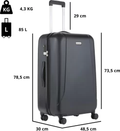 CarryOn Skyhopper Kofferset – TSA Handbagage + Reiskoffer 78cm – Dubbele Wielen - Zwart -Reisopslagwinkel 1107x1200 5