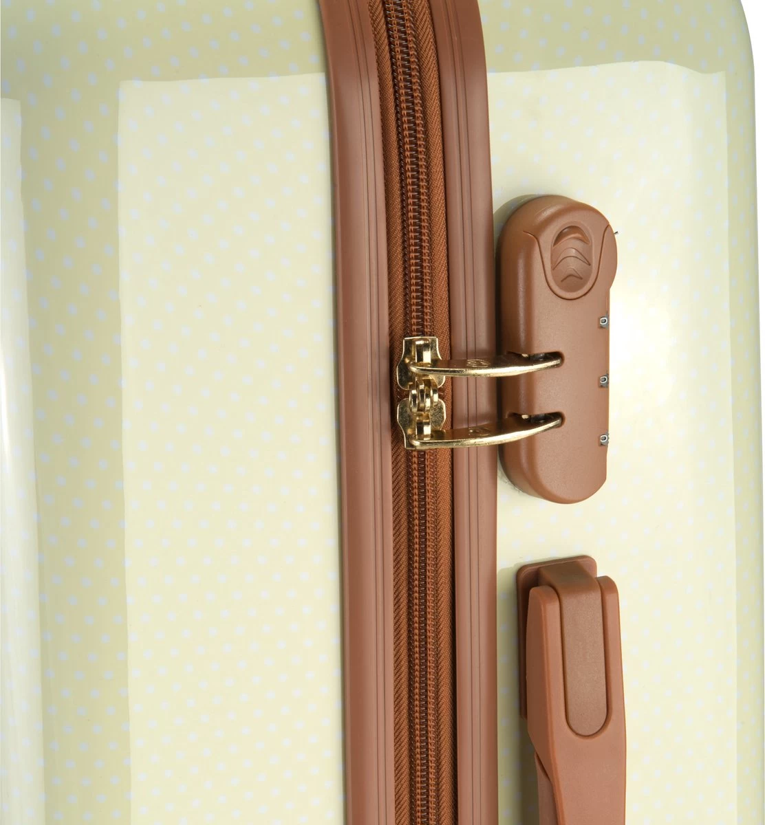 Princess Traveller Trendy Dots - Reiskoffer - Crème - M - 66cm 4 Princess Traveller Trendy Dots - Reiskoffer - Crème - M - 66cm - Afbeelding 4