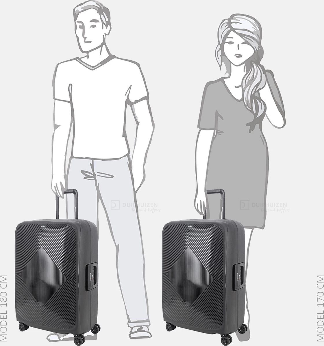 Decent Koffer / Trolley / Reiskoffer - 68 X 47.5 X 28 Cm - 80 Liter - Axiss-Fix - Zwart 7 Decent Koffer / Trolley / Reiskoffer - 68 X 47.5 X 28 Cm - 80 Liter - Axiss-Fix - Zwart - Afbeelding 7