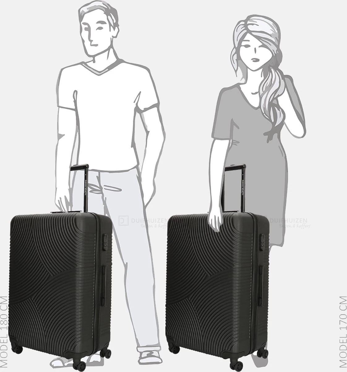 Enrico Benetti Koffer / Trolley / Reiskoffer - 75 X 46 X 25 Cm - 93 Liter - ABS - Maat L - Louisville - Zwart 6 Enrico Benetti Koffer / Trolley / Reiskoffer - 75 X 46 X 25 Cm - 93 Liter - ABS - Maat L - Louisville - Zwart - Afbeelding 6