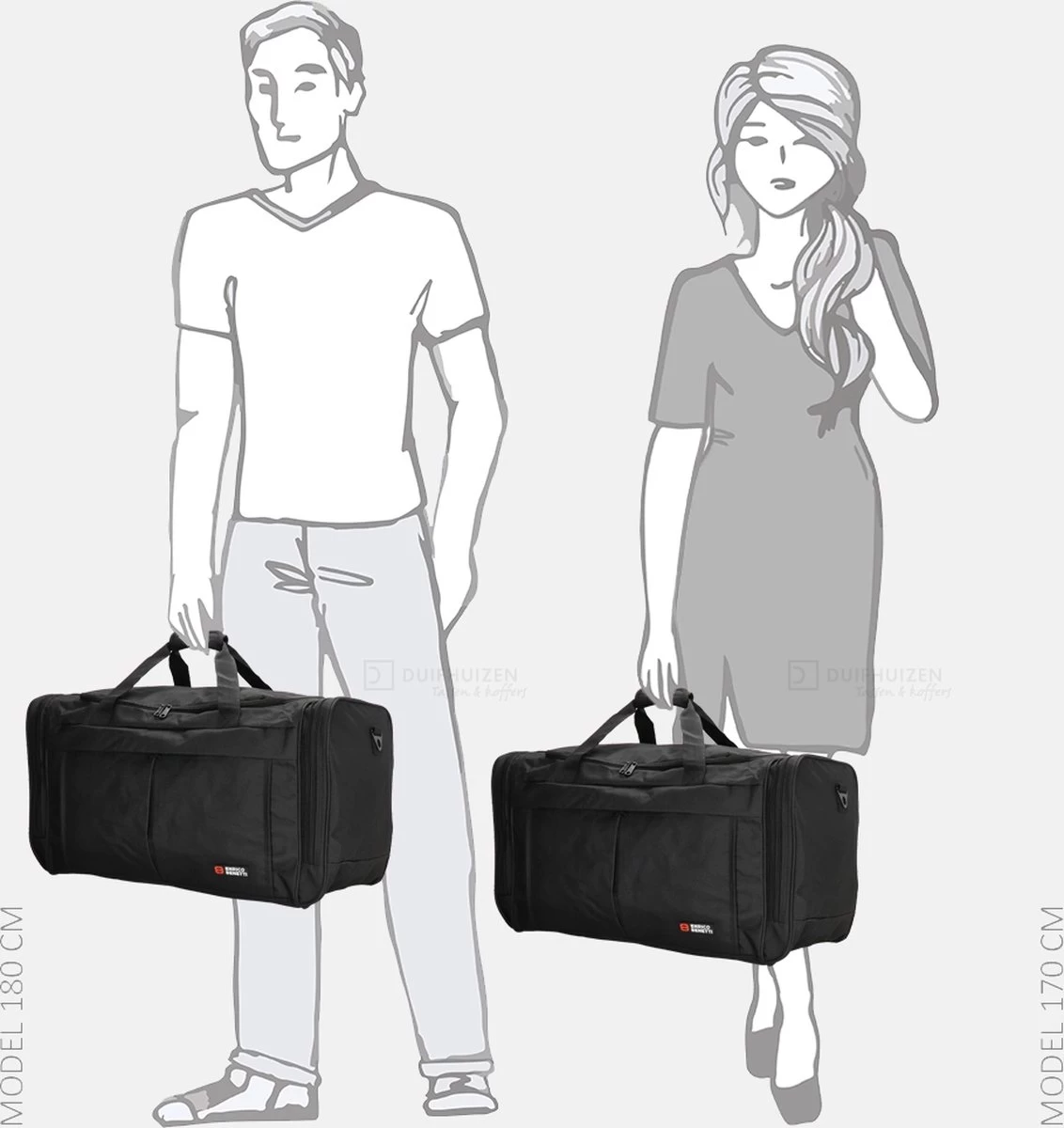 Enrico Benetti Amsterdam 35319 Reistas/sporttas M - Zwart 9 Enrico Benetti Amsterdam 35319 Reistas/sporttas M - Zwart - Afbeelding 9