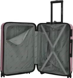 Enrico Benetti Koffer / Trolley / Reiskoffer - 65 X 41 X 25 Cm - 68 Liter - ABS - Maat M - Louisville - Roze -Reisopslagwinkel 1135x1200 1