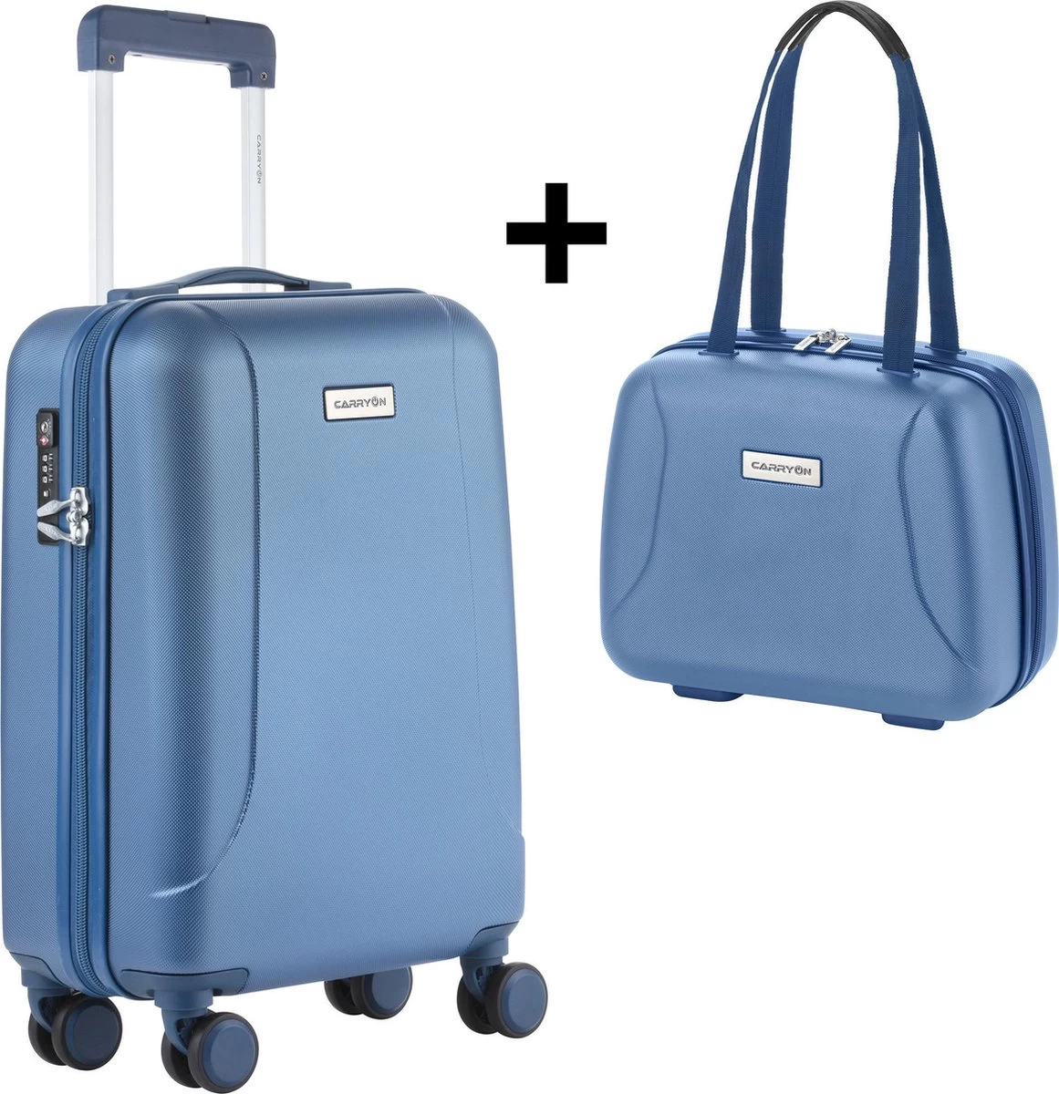 CarryOn Skyhopper Handbagage En Beautycase - 55cm TSA Trolley En Make-up Koffer - Blauw 3 CarryOn Skyhopper Handbagage En Beautycase - 55cm TSA Trolley En Make-up Koffer - Blauw - Afbeelding 3