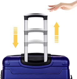 Merax 3-delig Kofferset Met TSA Slot - Trolleyset ABS 40L, 70L & 110 Liter - Blauw -Reisopslagwinkel 1168x1200 5