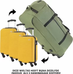 TravelZ Opvouwbare Wieltas | Reistas Op Wielen | 100 Liter | Verbeterd 2022 Model | Groen -Reisopslagwinkel 1192x1200 9