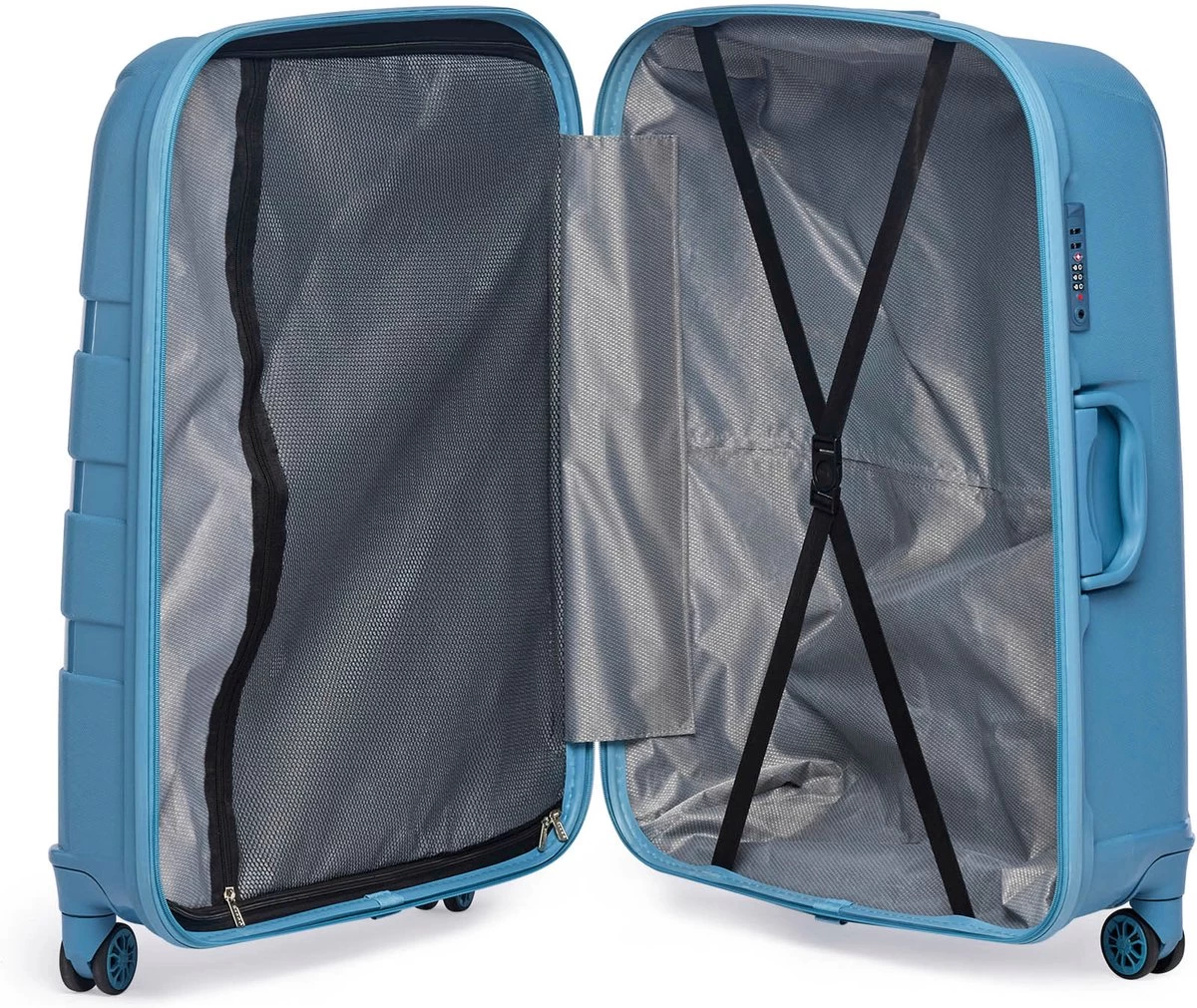 ©TROLLEYZ - Paris No.5 - Reiskoffer - 78cm Met TSA Slot - Dubbele Wielen - 360° Spinners - 100% Polypropyleen - Reiskoffer In Ice Blue 4 ©TROLLEYZ - Paris No.5 - Reiskoffer - 78cm Met TSA Slot - Dubbele Wielen - 360° Spinners - 100% Polypropyleen - Reiskoffer In Ice Blue - Afbeelding 4