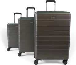 ©TROLLEYZ - Amsterdam No.9 - Kofferset 3 Delig - 55cm+69cm+78cm Met TSA Slot - Dubbele Wielen - 360° Spinners - 100% ABS - Reiskoffers In Cloudy Grey -Reisopslagwinkel 1200x1022 1