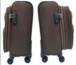 Stoffen Handbagage Koffer 51cm 4 Wielen Trolley - Bruin -Reisopslagwinkel 1200x1029