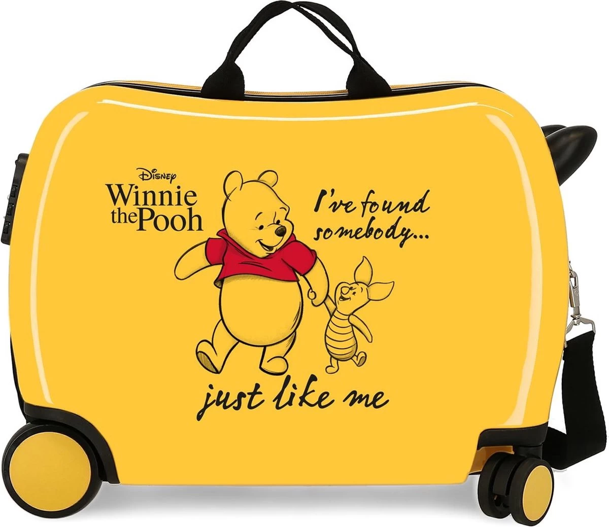 Disney Winnie The Pooh Kinderkoffer ABS Rol Zit Geel 1 Disney Winnie The Pooh Kinderkoffer ABS Rol Zit Geel
