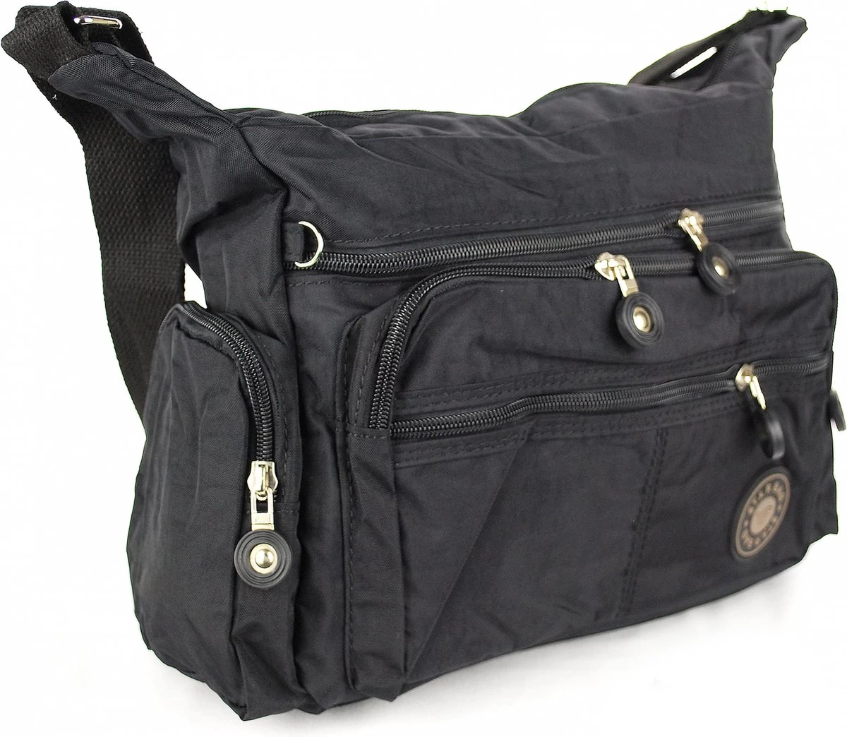 Starbag Reistas/ Schoudertas Crinkle-nylon Unisex Zwart -(1206-6) 2 Starbag Reistas/ Schoudertas Crinkle-nylon Unisex Zwart -(1206-6) - Afbeelding 2