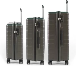 ©TROLLEYZ - Amsterdam No.9 - Kofferset 3 Delig - 55cm+69cm+78cm Met TSA Slot - Dubbele Wielen - 360° Spinners - 100% ABS - Reiskoffers In Cloudy Grey -Reisopslagwinkel 1200x1047 2