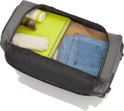 Travelite Basics Wheeled Duffle 55cm Expandable Navy/Orange -Reisopslagwinkel 1200x1071