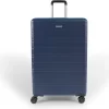 ©TROLLEYZ - Amsterdam No.9 - Reiskoffer 78cm Met TSA Slot - Dubbele Wielen - 360° Spinners - 100% ABS - Reiskoffer In Ocean Blue
