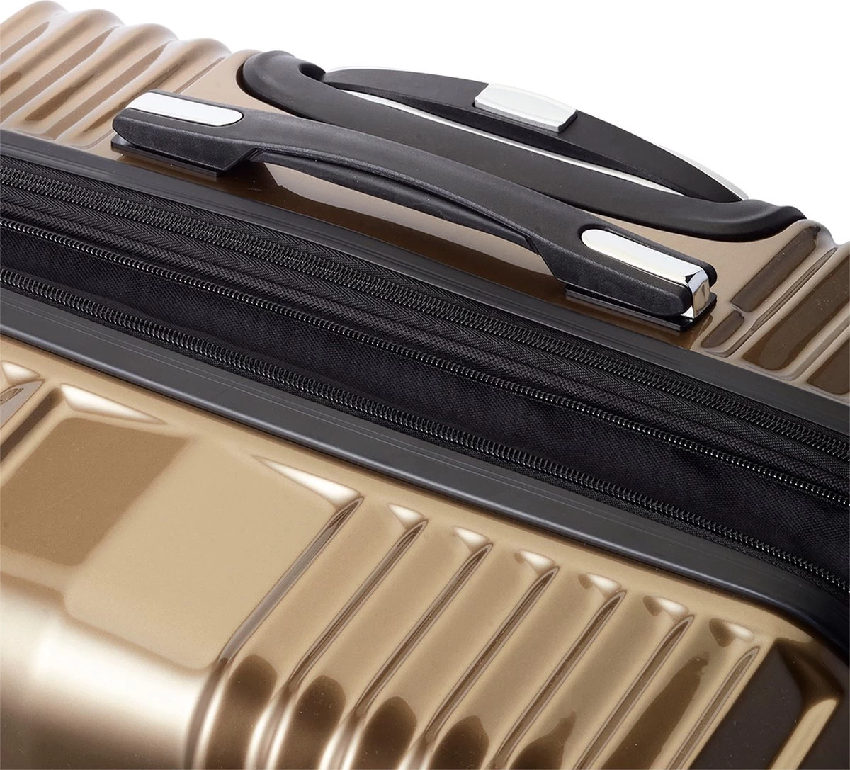 Tesla - Kofferset - 3-delig - 4 Wielen - Cijferslot - Goud 7 Tesla - Kofferset - 3-delig - 4 Wielen - Cijferslot - Goud - Afbeelding 7