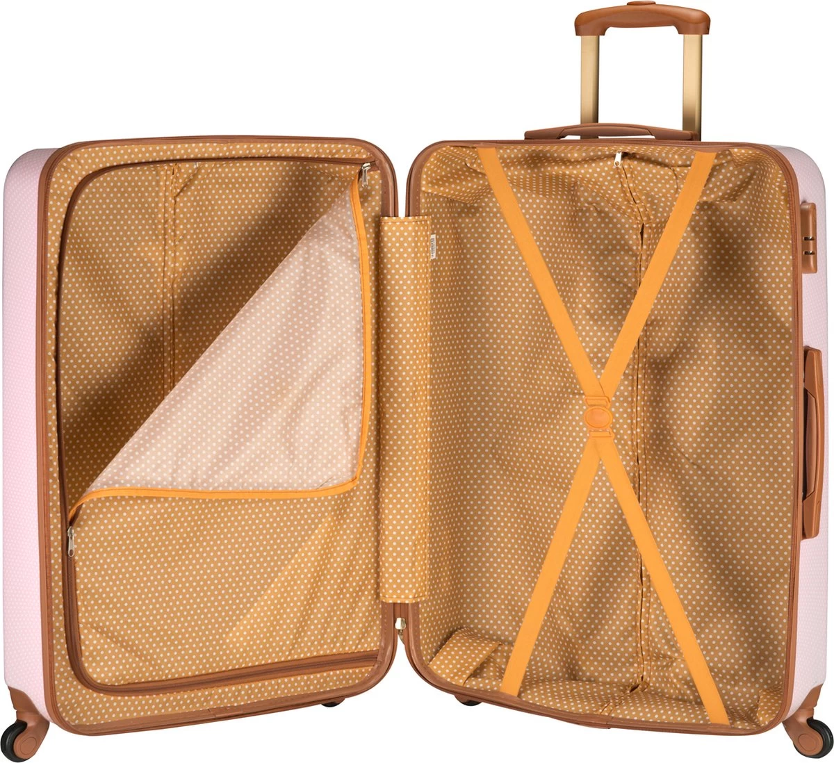 Princess Traveller Trendy Dots - Reiskoffer- Roze - L - 76cm 3 Princess Traveller Trendy Dots - Reiskoffer- Roze - L - 76cm - Afbeelding 3