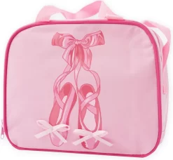 Balletkoffertje Voor Kinderen - Roze Ballettas Voor Meisjes - Ballet Tasje Met Spitzen Print