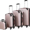 Monzana Hardcase Kofferset 4 Delig - Baseline Beautycase/M/L/XL - Rosé