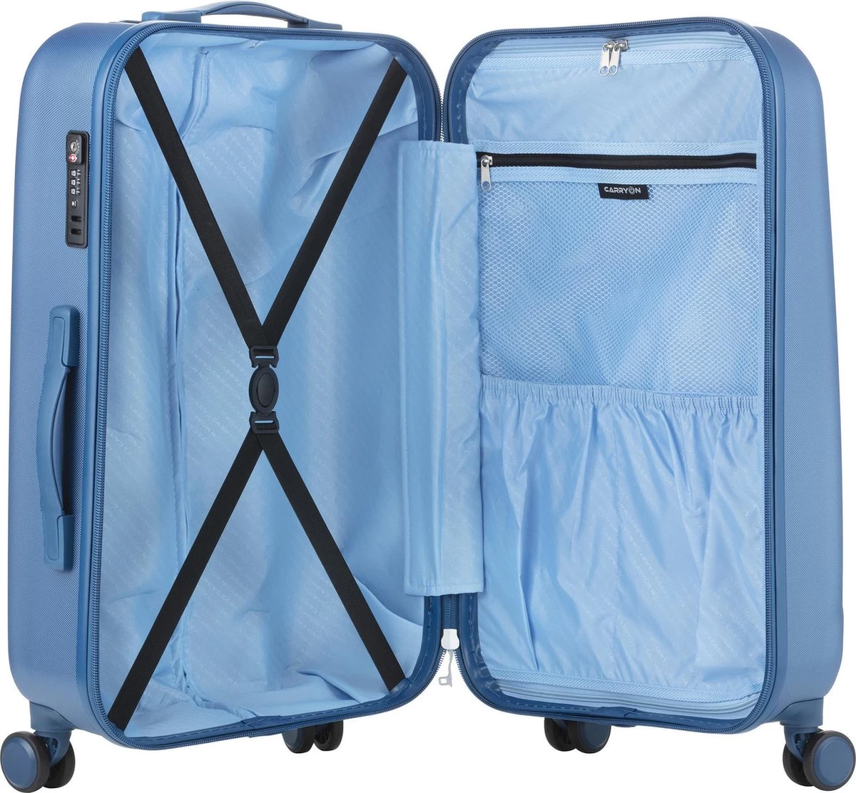 CarryOn Skyhopper Handbagage En Beautycase - 55cm TSA Trolley En Make-up Koffer - Blauw 8 CarryOn Skyhopper Handbagage En Beautycase - 55cm TSA Trolley En Make-up Koffer - Blauw - Afbeelding 8
