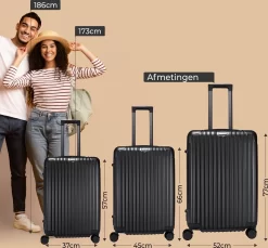 Royal Swiss - Reis Koffer - 76cm - Cijferslot- Lichtgewicht Koffer - 4 Wielen- Zwart -Reisopslagwinkel 1200x1114 23
