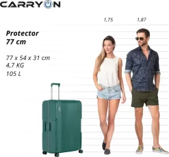 CarryOn Protector Luxe Grote Reiskoffer - Trolley 77cm Met TSA-klikslot - Ultrasterk - Groen -Reisopslagwinkel 1200x1117 2
