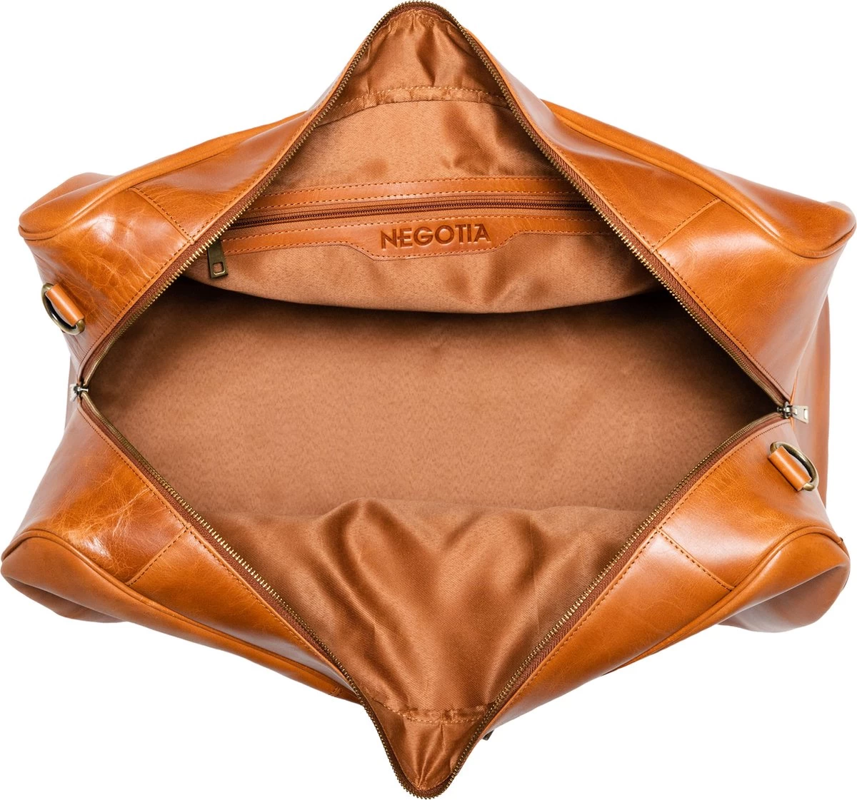 NEGOTIA Delta - Leren Weekendtas - Leren Reistas - Duffel Bag - 100% Luxe Top-Grain Leer - Bruin 3 NEGOTIA Delta - Leren Weekendtas - Leren Reistas - Duffel Bag - 100% Luxe Top-Grain Leer - Bruin - Afbeelding 3