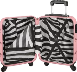 Princess Traveller Trendy Animal Collection - Handbagage Koffer - Zebra - Roze - 56cm -Reisopslagwinkel 1200x1129 2