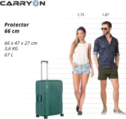 CarryOn Protector Luxe Reiskoffer - Trolley 66cm Met TSA-klikslot En OKOBAN - Ultrasterk - Groen -Reisopslagwinkel 1200x1136 2