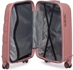 ©TROLLEYZ - Paris No.5 - Trolley - 55cm Met TSA Slot - Dubbele Wielen - 360° Spinners - 100% Polypropyleen - Handbagage Koffer In Rose Blush -Reisopslagwinkel 1200x1150 2