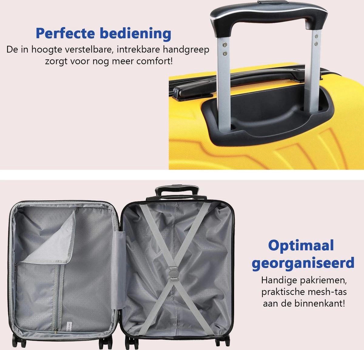 CabinMax Velocity Handbagage Koffer - Uitbreidbaar Trolley 44L - Harde Reiskoffer - 55x40x20/25 Cm - Lichtgewicht - Groot Capaciteit - Geel 5 CabinMax Velocity Handbagage Koffer - Uitbreidbaar Trolley 44L - Harde Reiskoffer - 55x40x20/25 Cm - Lichtgewicht - Groot Capaciteit - Geel - Afbeelding 5