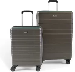 ©TROLLEYZ - Amsterdam No.9 - Kofferset 2 Delig - 55cm+78cm Met TSA Slot - Dubbele Wielen - 360° Spinners - 100% ABS - Reiskoffers In Cloudy Grey -Reisopslagwinkel 1200x1157 5