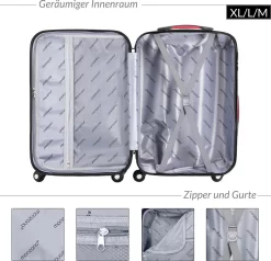 Monzana Hardcase Kofferset Baseline – 3 Stuks M/L/XL - Zwart -Reisopslagwinkel 1200x1158 5