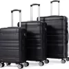Merax 3-delig Kofferset Met TSA Slot - Trolleyset ABS 40L, 70L & 110 Liter - Zwart